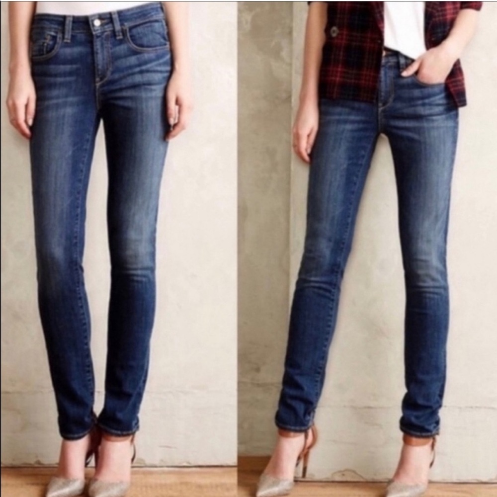 Anthropologie Pilcro and the Letterpress Distressed Low Rise Straight Jeans 25